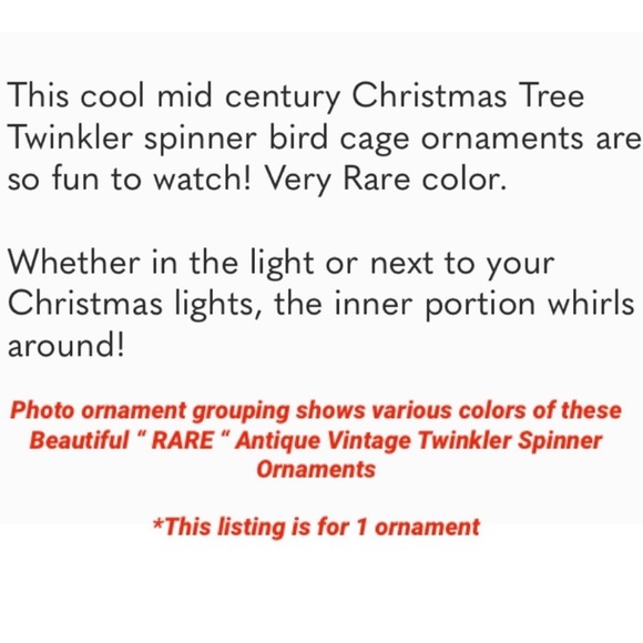 Vintage Twinklers Spinner Birdcage Rare Christmas Tree Ornament Blue Gray Silver - Picture 4 of 16
